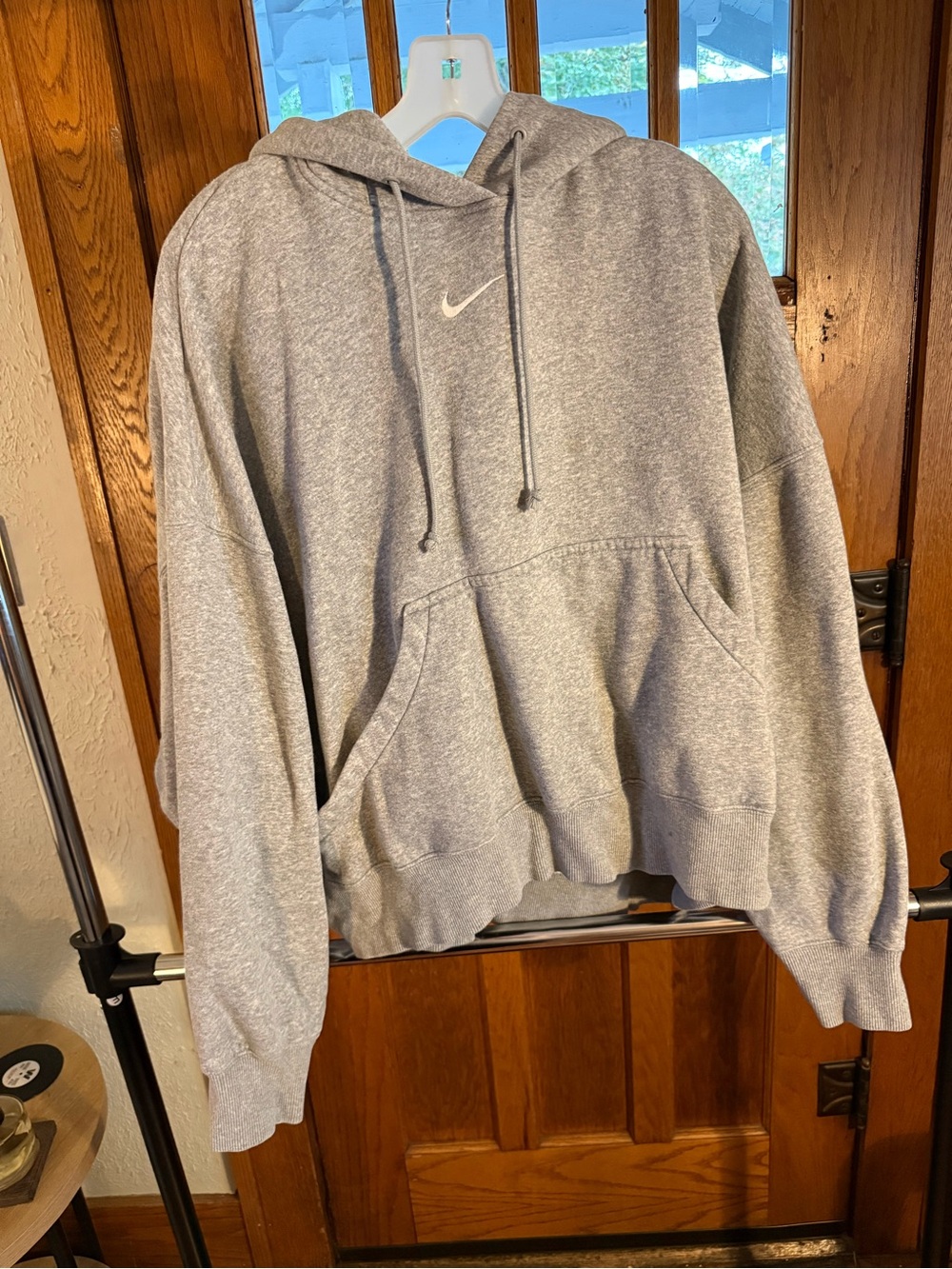 Nike Gray Crewneck Hoodie with Swoosh
